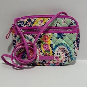 Vera Bradley Multicolor Floral Quilted Crossbody Bag in Wildflower Paisley